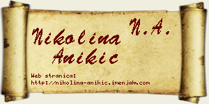 Nikolina Anikić vizit kartica